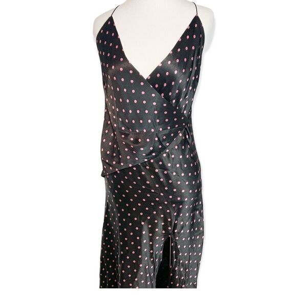 Bec + Bridge Kylie Satin Wrap Midi Pink Polka Dot Q15 - Picture 3 of 12